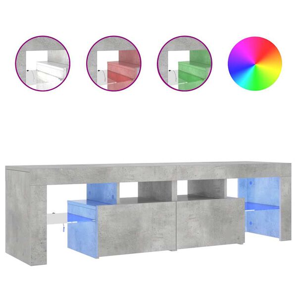 vidaXL Έπιπλο Τηλεόρασης με LED Γκρι Σκυρ. 140 x 36,5 x 40 εκ.