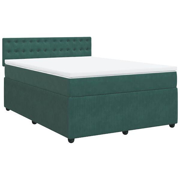 vidaXL &Kappa;&rho;&epsilon;&beta;ά&tau;&iota; Boxspring &mu;&epsilon; &Sigma;&tau;&rho;ώ&mu;&alpha; &Sigma;&kappa;&omicron;ύ&rho;&omicron; &Pi;&rho;ά&sigma;&iota;&nu;&omicron; 140x190&epsilon;&kappa;. &Beta;&epsilon;&lambda;&omicron;ύ&delta;&iota;&nu;&omicron;
