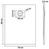 vidaXL Βάση Ντουζιέρας Λευκή 90 x 70 εκ. από SMC