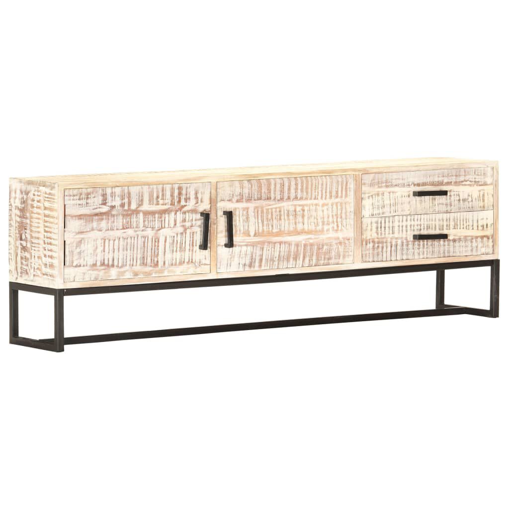vidaXL Έπιπλο Τηλεόρασης Λευκό 140 x 30 x 45 εκ. Μασίφ Ξύλο Ακακίας