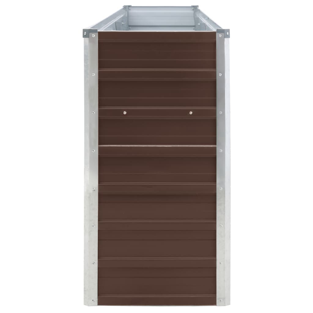 vidaXL Ζαρντινιέρα Ψηλή Καφέ 320 x 40 x 77 εκ. Γαλβανισμένος Χάλυβας
