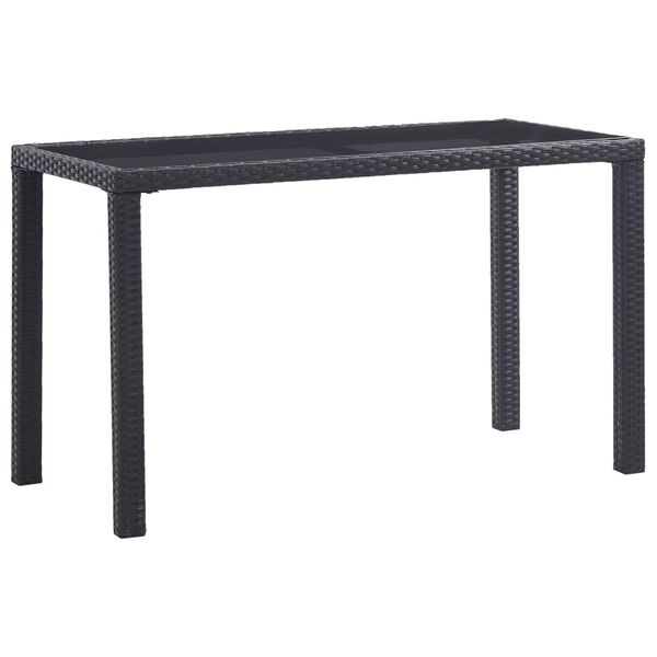 vidaXL Τραπέζι Κήπου Μαύρο 123 x 60 x 74 εκ. από Συνθετικό Ρατάν
