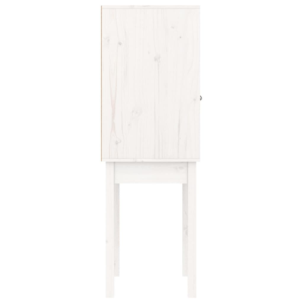 vidaXL Ντουλάπι Ψηλό Λευκό 60 x 40 x 120 εκ. από Μασίφ Ξύλο Πεύκου