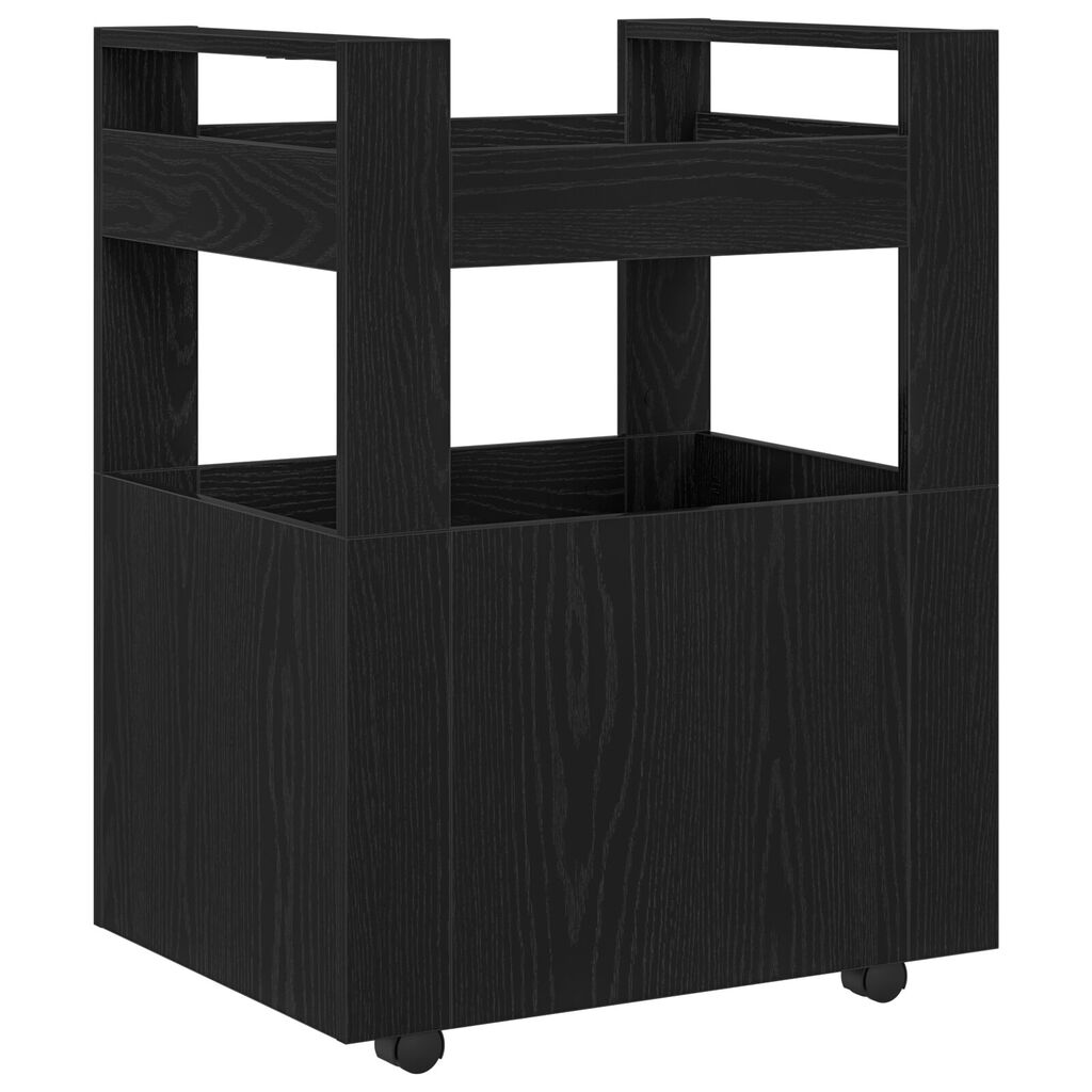 vidaXL Κουζίνα Τροχαλία Μαύρη Βελανιδιά 60x45x80 εκ Επεξεργασμένο Ξύλο