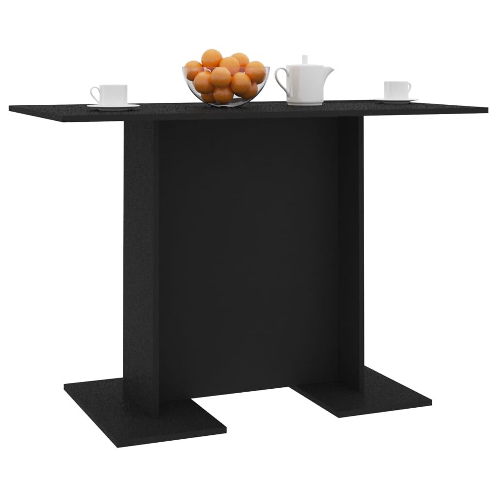 vidaXL Τραπεζαρία Μαύρη 110 x 60 x 75 εκ. από Επεξ. Ξύλο