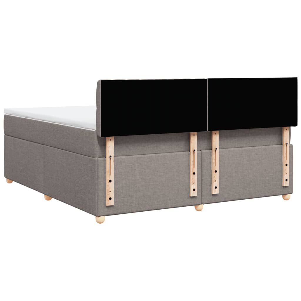 vidaXL Κρεβάτι Boxspring με Στρώμα Taupe 180x200 εκ. Υφασμάτινο