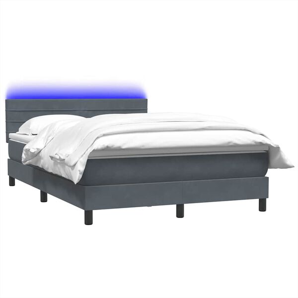 vidaXL &Kappa;&rho;&epsilon;&beta;ά&tau;&iota; Boxspring &mu;&epsilon; &Sigma;&tau;&rho;ώ&mu;&alpha; & LED &Sigma;&kappa;&omicron;ύ&rho;&omicron; &gamma;&kappa;&rho;&iota; 160x220 cm &Beta;&epsilon;&lambda;&omicron;ύ&delta;&iota;&nu;&omicron;