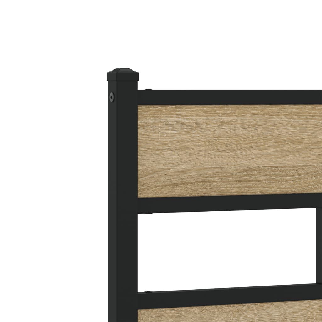 vidaXL Σκελετός Κρεβ. Χωρίς Στρώμα Sonoma Δρυς 75x190 εκ. Μεταλλικό