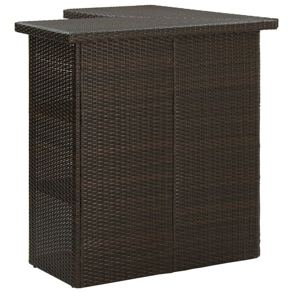 vidaXL Τραπέζι Μπαρ Γωνιακό Καφέ 100x50x105 εκ. από Συνθετικό Ρατάν