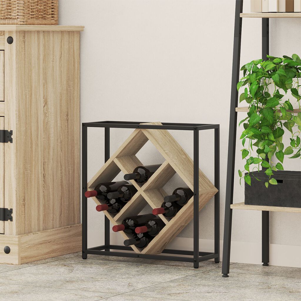 vidaXL Ράφι κρασιών Sonoma Oak 51x18x52,5 εκ. Κατασκευασμένο από ξύλο με επεξεργασία
