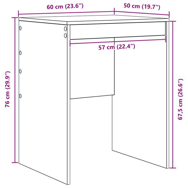 vidaXL Γραφείο με αποθηκευτικό χώρο 2 pcs Γκρι sonoma 60 x 50 x 76 εκ.