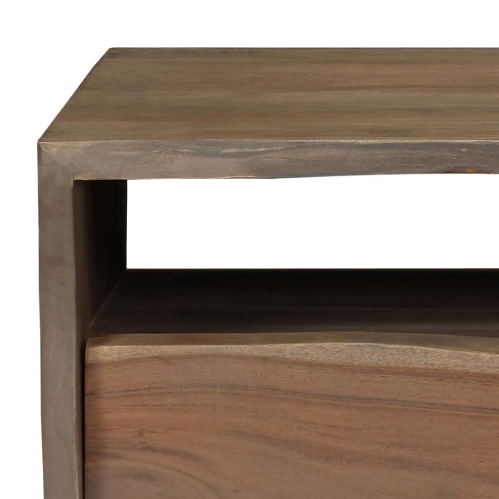 vidaXL Τραπέζι Σαλονιού Live Edge Γκρι 90x50x40 εκ. Μασίφ Ξύλο Ακακίας