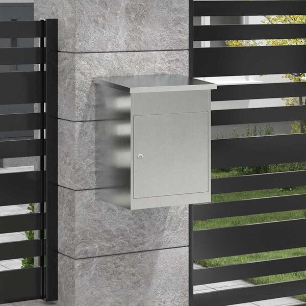 vidaXL Θυρίδα Πακέτων Μαύρο 44 x 35 x 59 εκατοστά Ανοξείδωτο ατσάλι