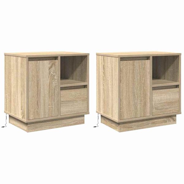 vidaXL &Kappa;&omicron;&mu;&omicron;&delta;ί&nu;&omicron; &mu;&epsilon; &sigma;&upsilon;&rho;&tau;ά&rho;&iota; 2 pcs &Delta;&rho;ύ&sigmaf; Sonoma 50 x 34,5 x 50 &epsilon;&kappa;.