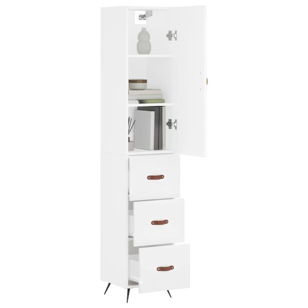 vidaXL Ντουλάπι Λευκό 34,5 x 34 x 180 εκ. από Επεξεργασμένο Ξύλο