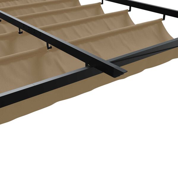 vidaXL Γκαζέμπο τοποθετημένο στον τοίχο Taupe 3 x 3 m Ατσάλι