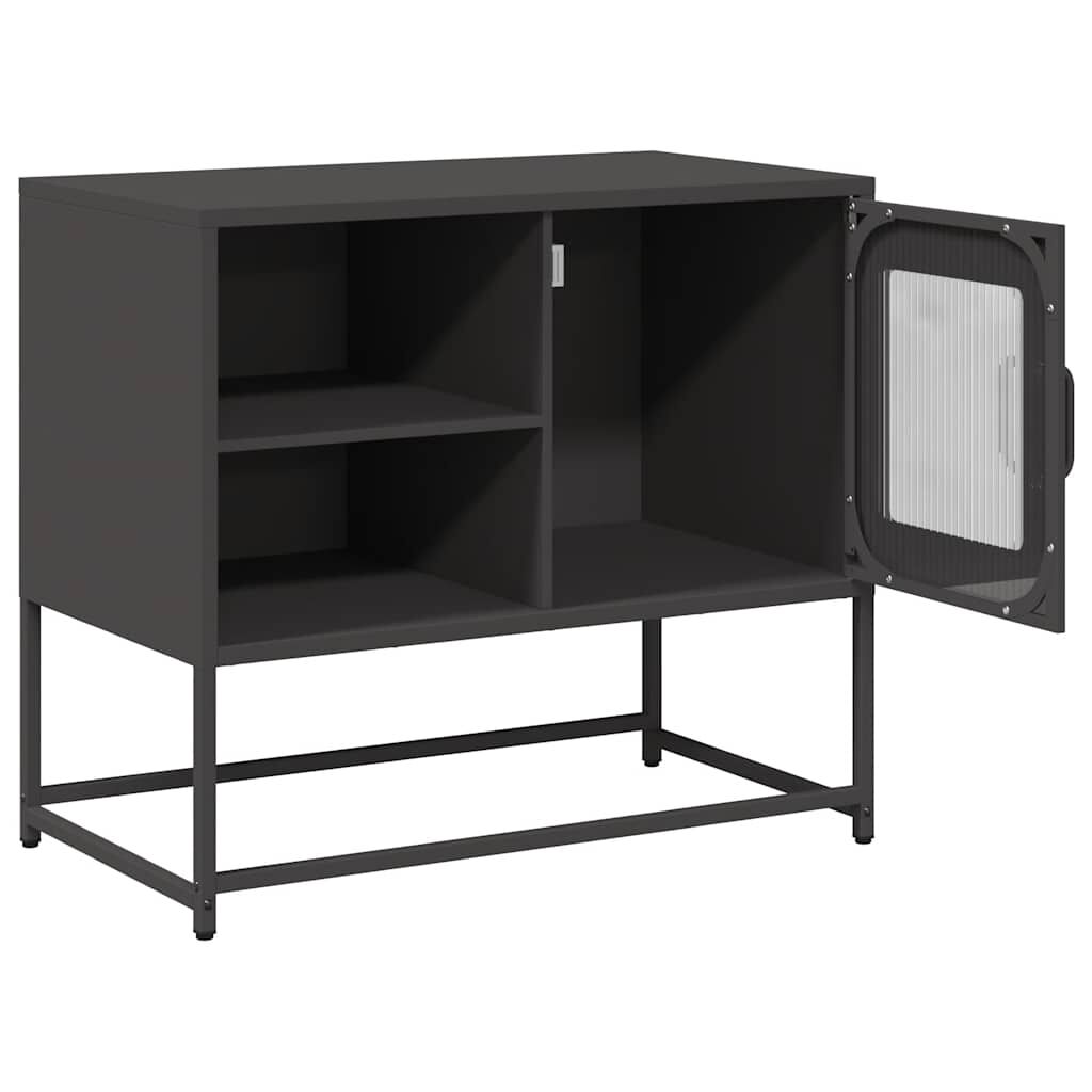 vidaXL Έπιπλο Τηλεόρασης Μαύρο 68,5x39x60,5 εκ. Ατσάλινο