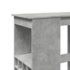 vidaXL Τραπέζι Μπαρ με Ράφια Γκρι Σκυρ. 90x47,5x103,5 εκ Επεξεργ. Ξύλο