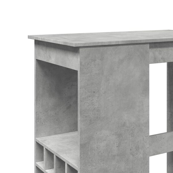 vidaXL Τραπέζι Μπαρ με Ράφια Γκρι Σκυρ. 90x47,5x103,5 εκ Επεξεργ. Ξύλο