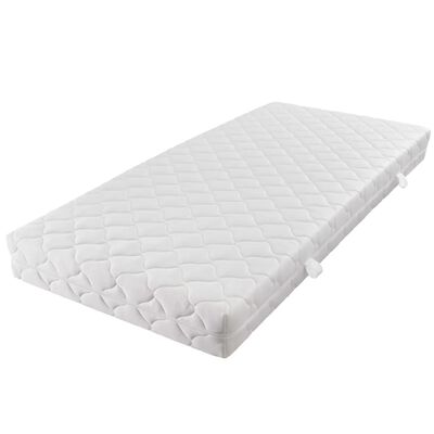 vidaXL Καναπές - Κρεβάτι Λευκός 90 x 200 εκ. Μεταλλικός με Στρώμα
