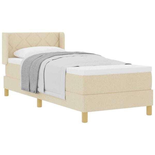 vidaXL Κρεβάτι με Ελατήρια με στρώμα Κρεμ 80 x 200 cm ύφασμα