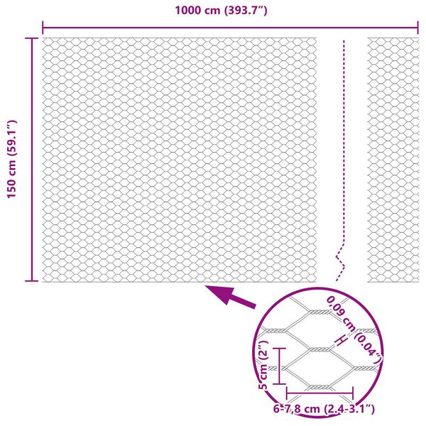 vidaXL Φράχτης με Στήλες. Γκρι 1.5 x 10 m Ατσάλι με επικάλυψη PVC