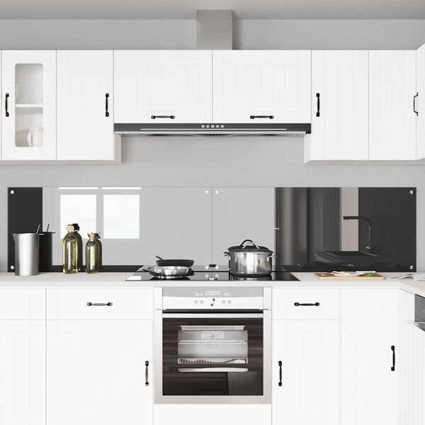 vidaXL Πίσω Πάνελ Κουζίνας 2 pcs Σκούρο Γκρι 120 x 50 cm
