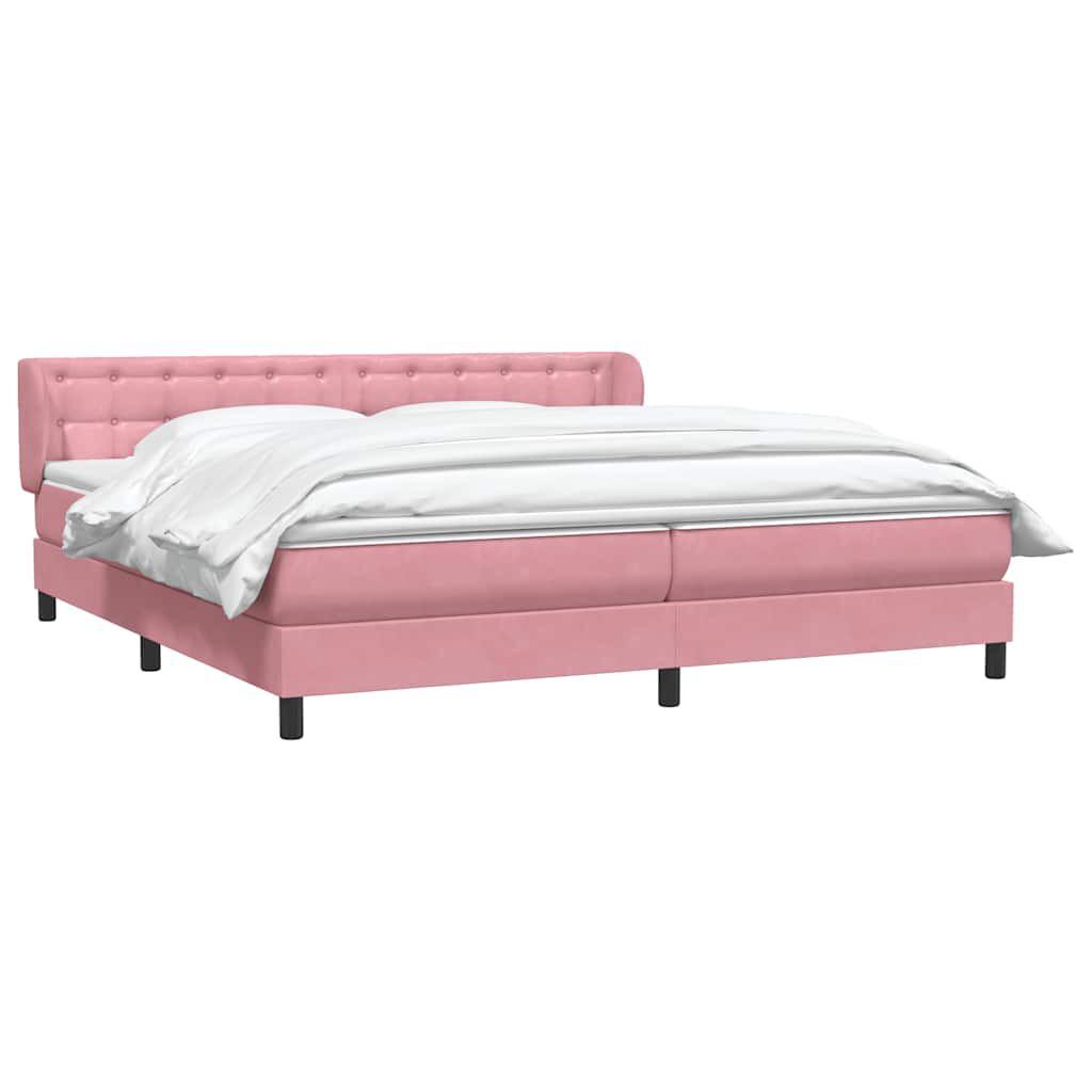 vidaXL Κρεβάτι με στρώματα ροζ 180x220 cm Βελούδινο