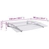vidaXL Στέγαστρο Πόρτας Ασημί / Διαφανές 150 x 90 εκ. Πολυανθρακικό