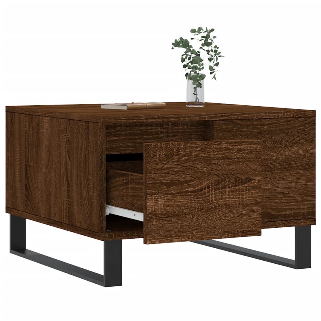 vidaXL Τραπεζάκι Σαλονιού Καφέ Δρυς 55x55x36,5 εκ. Επεξεργασμένο Ξύλο