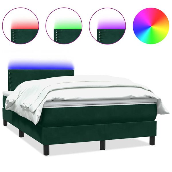 vidaXL &Kappa;&rho;&epsilon;&beta;ά&tau;&iota; Boxspring &mu;&epsilon; &Sigma;&tau;&rho;ώ&mu;&alpha; & LED &Sigma;&kappa;&omicron;ύ&rho;&omicron; &Pi;&rho;ά&sigma;&iota;&nu;&omicron; 120x210&epsilon;&kappa;. &Beta;&epsilon;&lambda;&omicron;ύ&delta;&iota;&nu;&omicron;