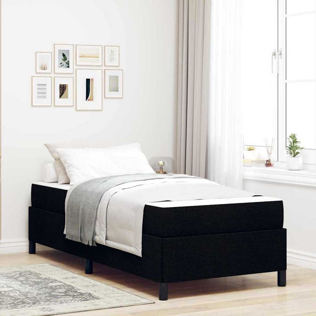 vidaXL Κρεβάτι με ελατήρια Μαύρο και Μαύρο 100 x 200 cm