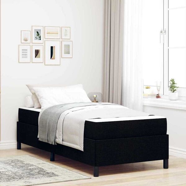 vidaXL Κρεβάτι με ελατήρια Μαύρο και Μαύρο 100 x 200 cm