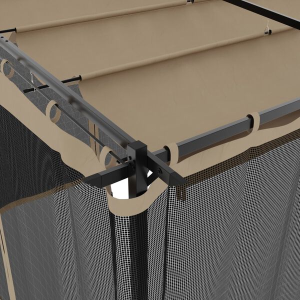 vidaXL Κιόσκι με Τοίχους από Δίχτυ Taupe 6x3 μ. από Ατσάλι