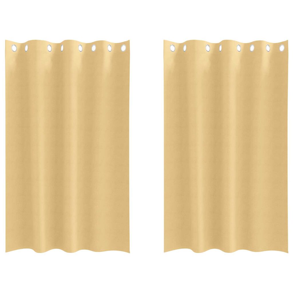vidaXL Κουρτίνες με κουρτίνες 2 pcs Μπεζ 175 x 140 εκ. Πολυεστέρας