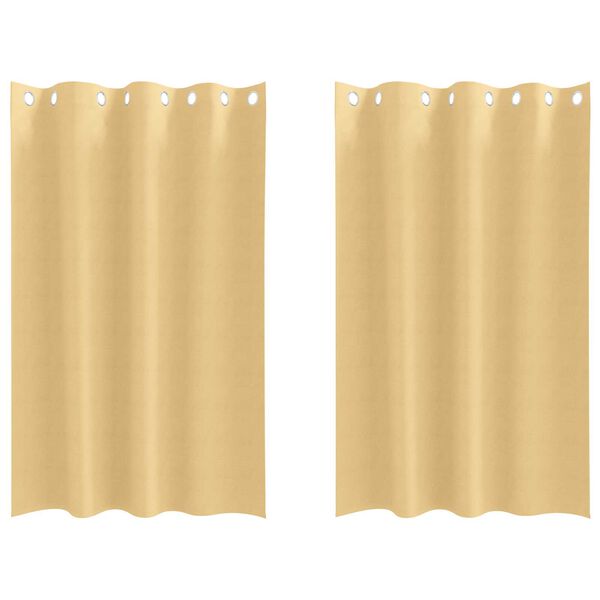 vidaXL Κουρτίνες με κουρτίνες 2 pcs Μπεζ 175 x 140 εκ. Πολυεστέρας