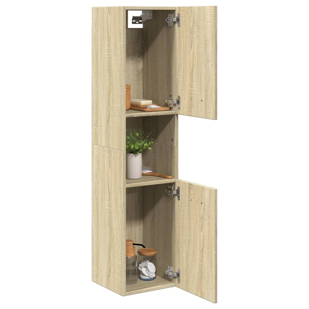 vidaXL Στήλη Μπάνιου Sonoma Δρυς 30 x 30 x 130 εκ. από Επεξ. Ξύλο