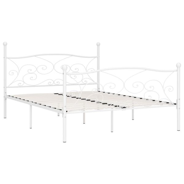 vidaXL Πλαίσιο Κρεβατιού με Τελάρο Λευκό 180 x 200 εκ. Μεταλλικό