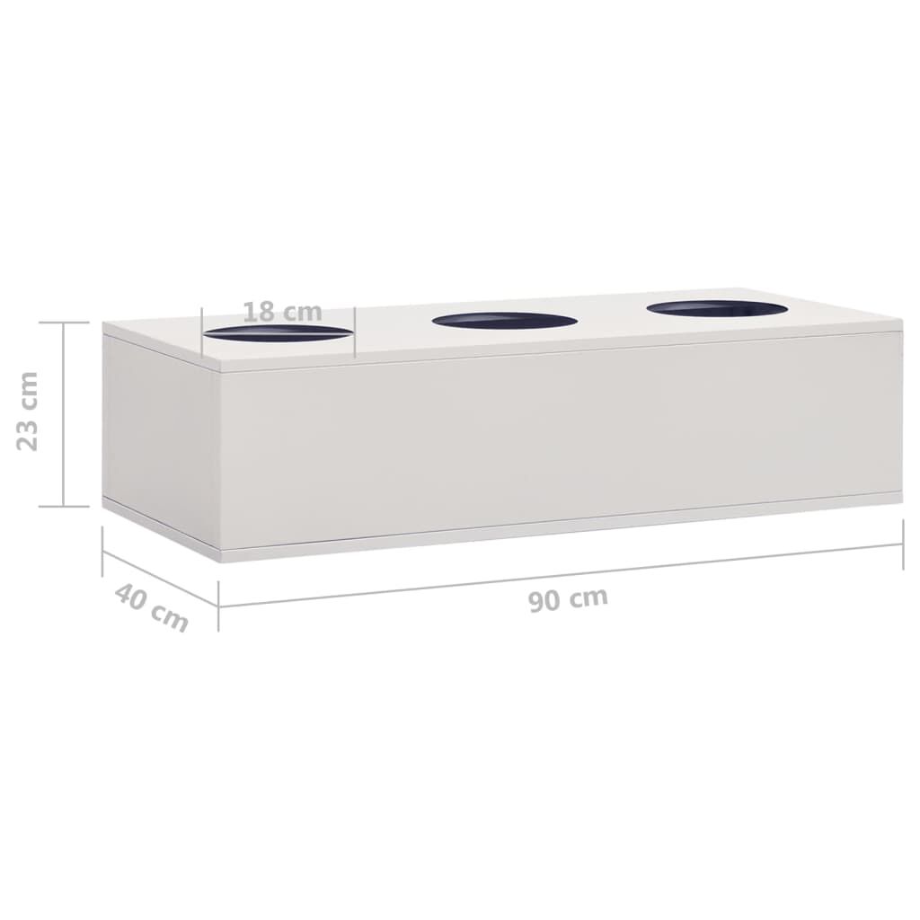 vidaXL Ανθοδοχείο Ανοιχτό Γκρι 90 x 40 x 23 εκ. Ατσάλινο