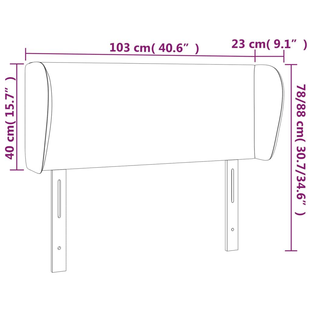 vidaXL Κεφαλάρι με Πτερύγια Κρεμ 103x23x78/88 εκ. Συνθετικό Δέρμα