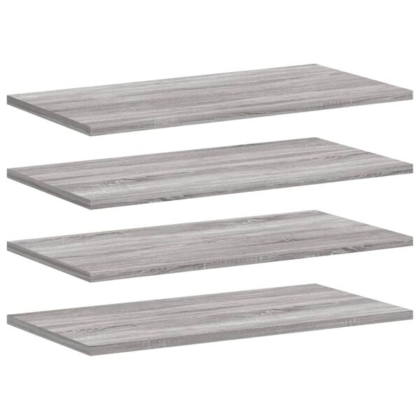 vidaXL Ράφια Τοίχου 4 τεμ. Γκρι Sonoma 60x20x1,5 εκ. Επεξεργ. Ξύλο