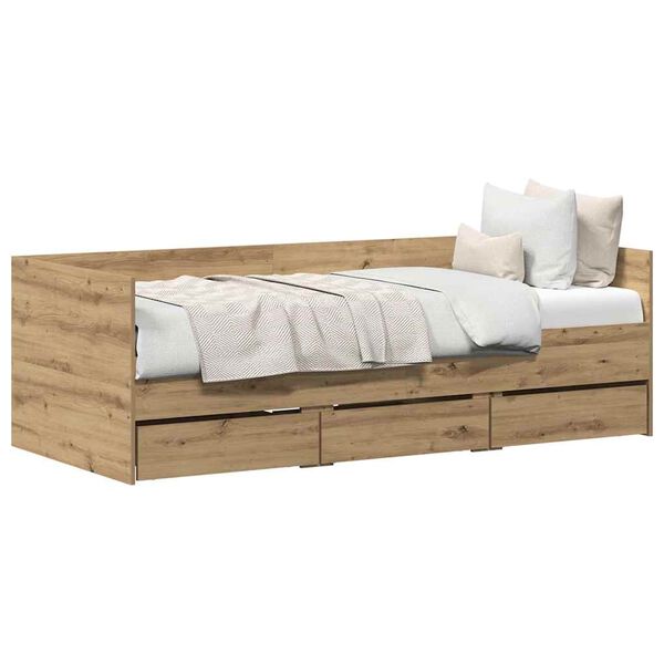 vidaXL Καναπές Κρεβάτι Artisan Oak 90 x 200 cm Επεξεργασμένο ξύλο
