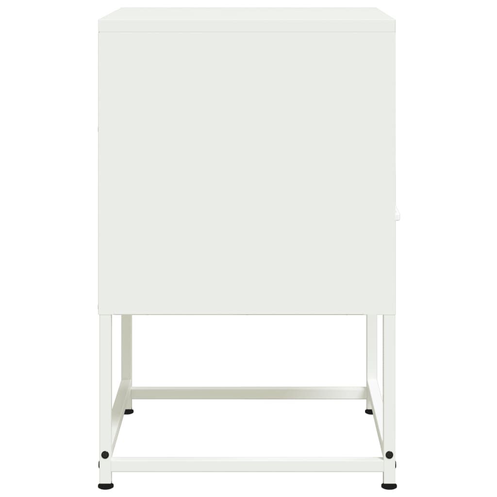 vidaXL Κομοδίνα 2 τεμ. Λευκό 36x39x60,5 εκ. από Χάλυβα
