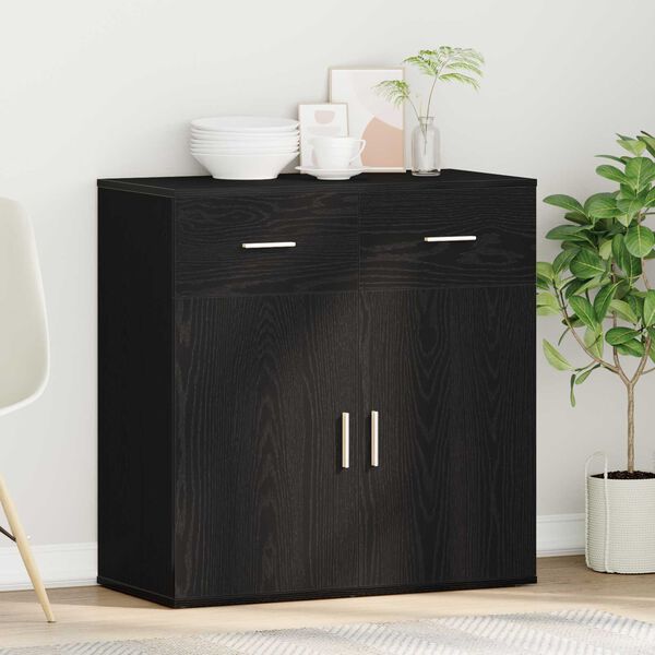 vidaXL Πλαϊνό γραφείο Μαύρη δρυς 79 x 38 x 80 εκ Επεξεργασμένο ξύλο