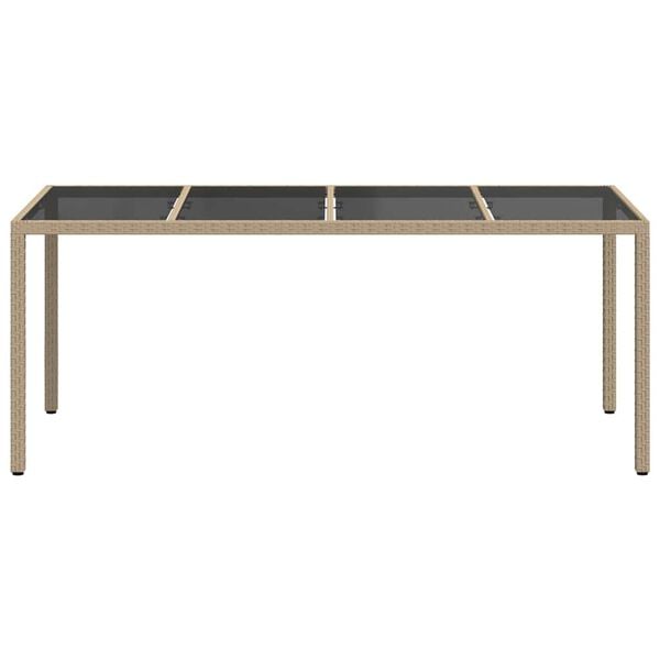 vidaXL Τραπέζι Κήπου για Φαγητό Μπεζ 190 x 90 x 75 cm Πολυ ράταν