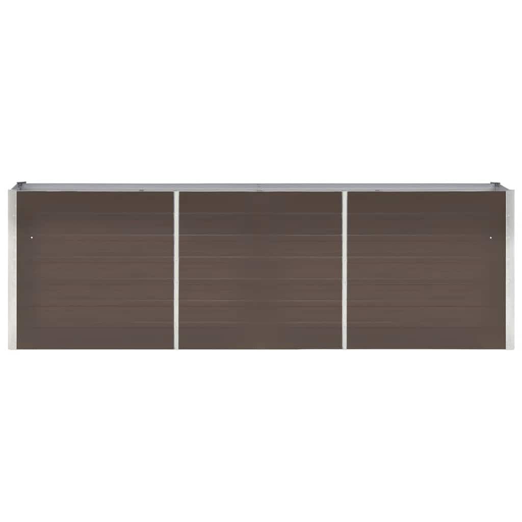 vidaXL Ζαρντινιέρα Υπερυψωμένη Καφέ 240x40x77 εκ. Γαλβανισμ. Χάλυβας
