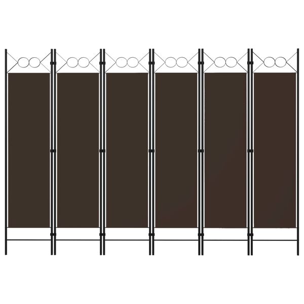 vidaXL Διαχωριστικό Δωματίου με 6 Πάνελ Καφέ 240 x 180 εκ.