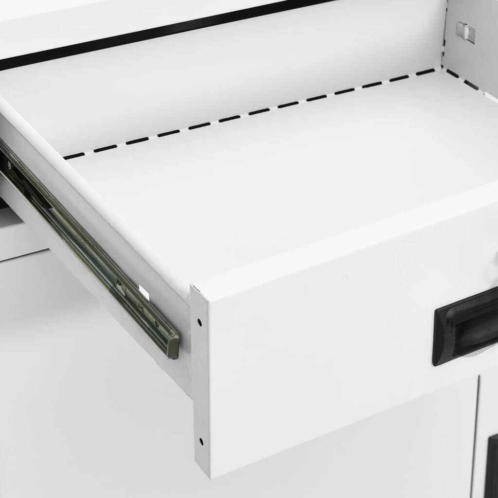 vidaXL Ντουλάπα Γραφείου Λευκή 90 x 40 x 102 εκ. Ατσάλινη