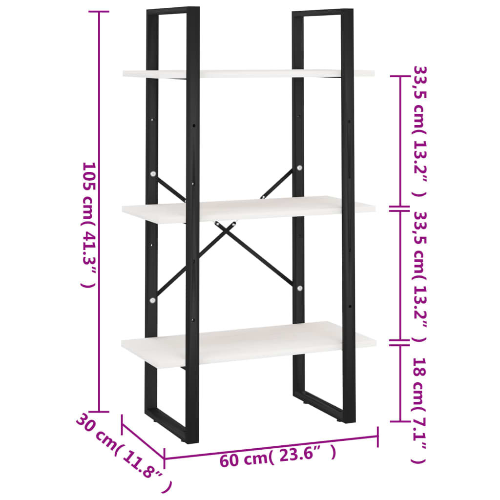 vidaXL Ραφιέρα Αποθήκευσης Λευκή 60x30x105 εκ. από Μασίφ Ξύλο Πεύκου
