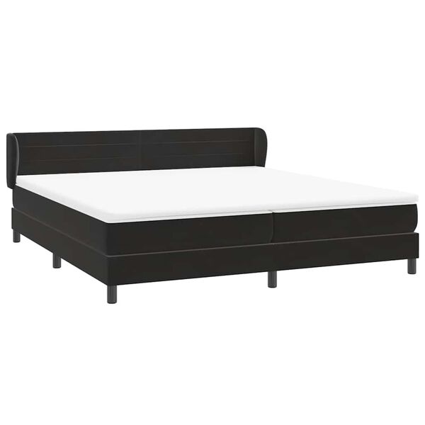 vidaXL &Kappa;&rho;&epsilon;&beta;ά&tau;&iota; Box Spring &mu;&epsilon; &sigma;&tau;&rho;ώ&mu;&alpha;&tau;&alpha; &Mu;&alpha;ύ&rho;&omicron; 180x220 cm &Beta;&epsilon;&lambda;&omicron;ύ&delta;&iota;&nu;&omicron;